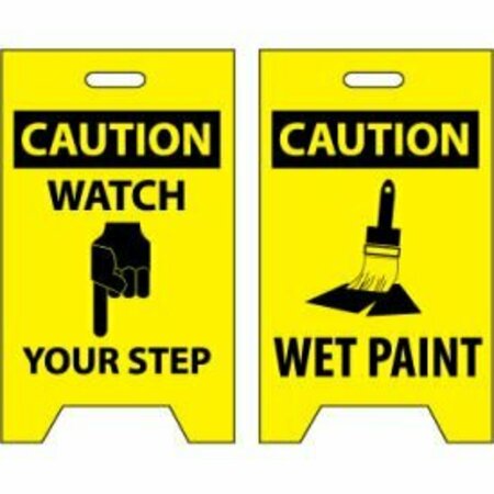 NATIONAL MARKER CO Floor Sign - Caution Watch Your Step Wet Paint FS2